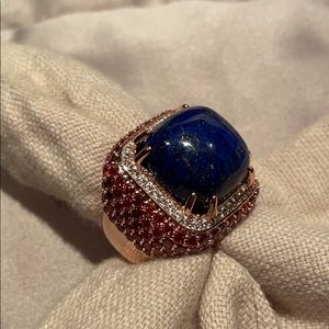 Genuine Lapis Lazuli Square Rosetone Ring NWTS
